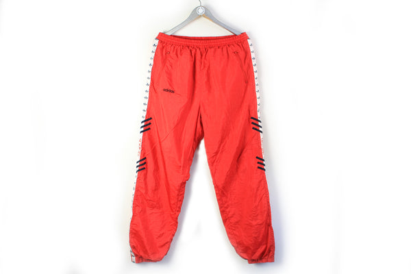 Vintage Adidas Track Pants Large / XLarge red full pant logo 90s sport pants