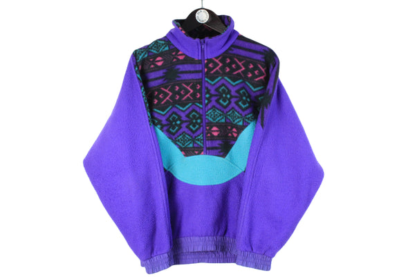 Vintage Fleece Half Zip Medium retro ski style 90s sweater