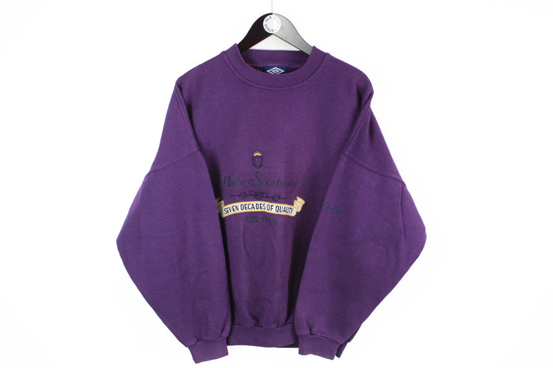 Vintage Umbro Sweatshirt Medium purple 90s crewneck jumper cotton 