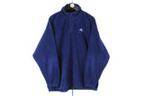 Vintage Adidas Fleece 1/4 Zip Large navy blue 90's retro style sweater