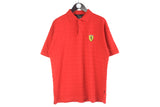 Vintage Ferrari Polo T-Shirt Large red racing retro auto sport Formula 1 F1 90s shirt