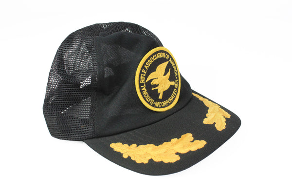 Vintage National Rifle Association of America Trucker Cap black 90s rare hat