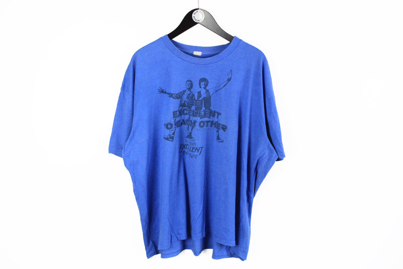 Bill and Ted's 'Be Excellent to Each Other' T-Shirt Large blue cotton tee