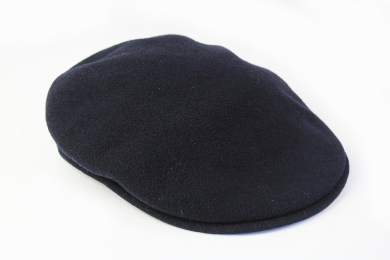 Vintage Kangol Newsboy Cap black 90s retro UK style hat 