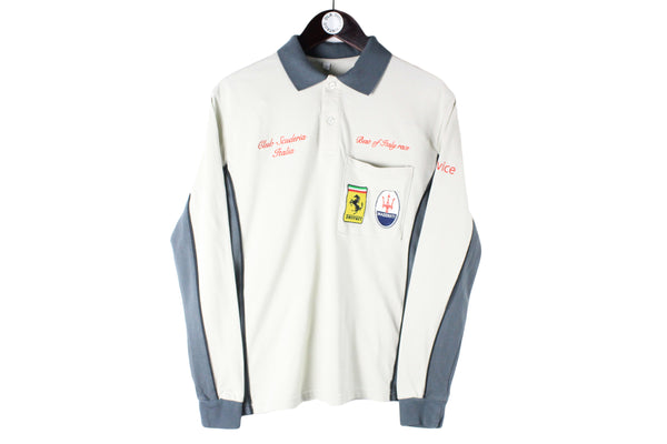 Vintage Club Scuderia Italia Racing Rugby Shirt Small / Medium white blue 90s retro sport style shirt Formula 1 Ferrari Maseratti polo long sleeve 