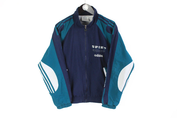 Vintage Adidas Track Jacket Small Sport Changes 90s blue green windbreaker