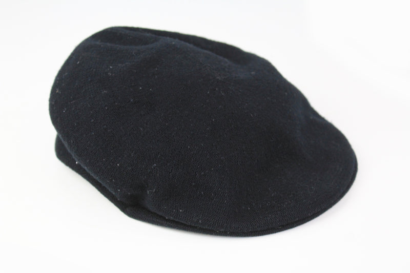 Vintage Kangol Newsboy Cap black 90s hip hop style hat