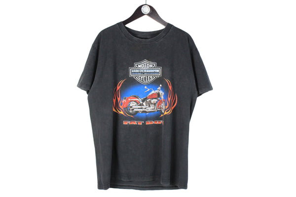 Vintage Harley Davidson 2001 T-Shirt XLarge black fat boy biker top