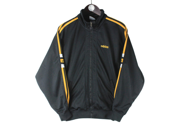Vintage Adidas Track Jacket Small black orange 90s retro sport style windbreaker 