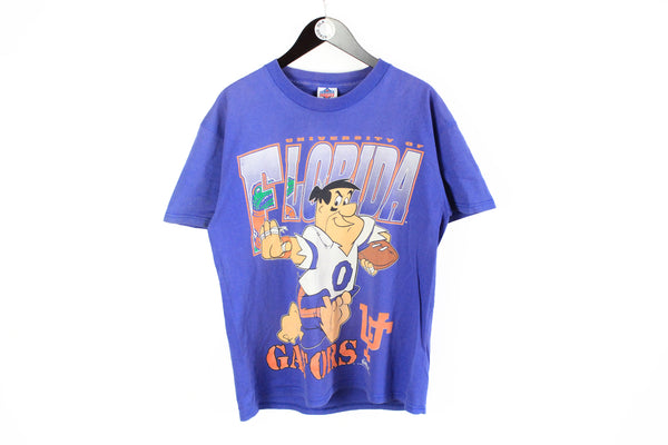Vintage Florida Gators 1994 The Flintstones T-Shirt Large made in USA big logo blue 90s retro cotton NFL tee Football