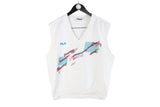 Vintage Fila Vest Large tennis retro court 90s sport sleeveless jumper 