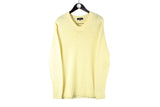Ermenegildo Zegna Sweater Large yellow pullover winter authentic jumper pullover v-neck