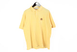 Vintage Burberrys Polo T-Shirt XLarge / XXLarge yellow small logo 90s classic luxury wear retro style UK