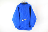 Vintage Nike Premier Jacket Large blue big swoosh logo 90s sport jacket windbreaker