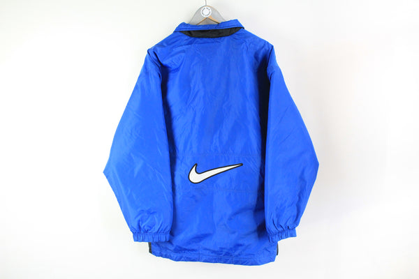Vintage Nike Premier Jacket Large blue big swoosh logo 90s sport jacket windbreaker