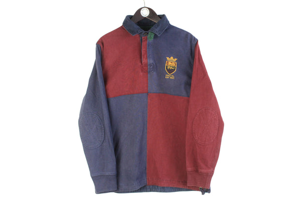 Vintage Polo by Ralph Lauren Rugby Shirt Large / XLarge blue red 90s retro hip hop USA long sleeve shirt 90s 00s