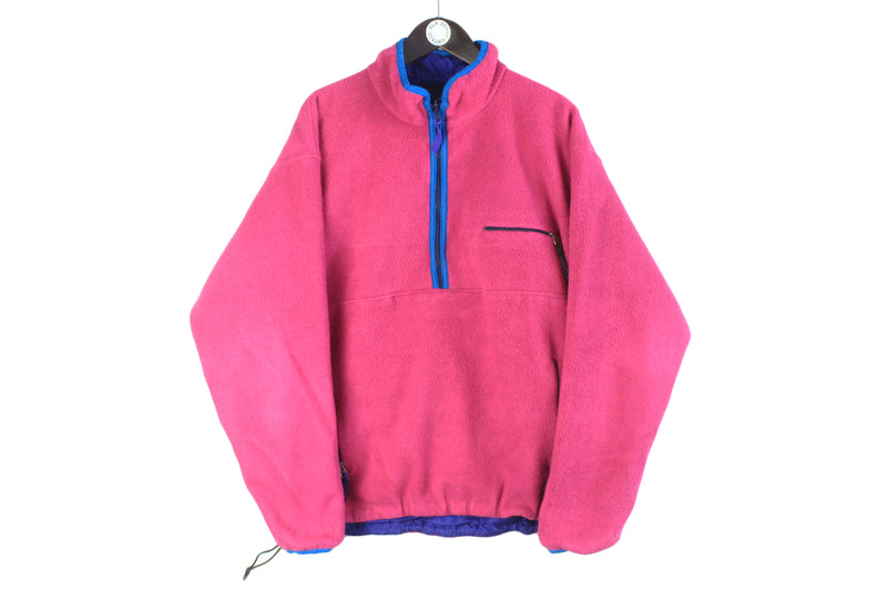 Vintage Patagonia Double Sided Fleece Jacket XLarge made in USA pink 90s retro sweater sport jacket Reversible