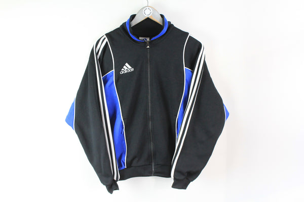 Vintage Adidas Track Jacket Small black blue classic fit 90s sport logo jacket