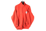 Vintage Think Pink Fleece 1/4 Zip Women's Large red sweater 90s small logo classic jumper winter ski wear