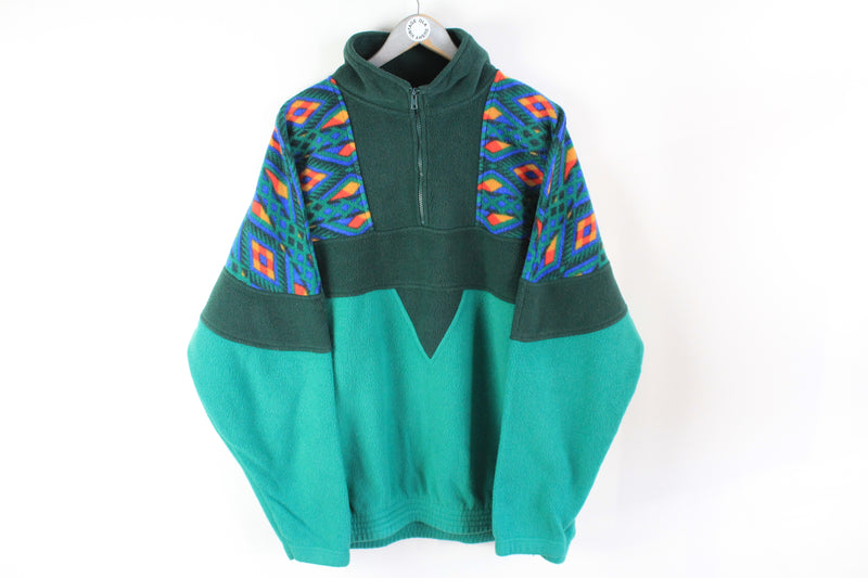 XLarge green abstract pattern sweater 90s sport winter ski outfit