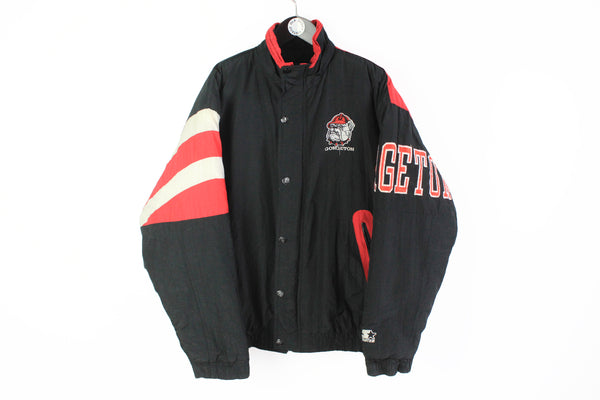 Vintage Georgetown Hoyas Bootleg Jacket Large American University big logo 90s style