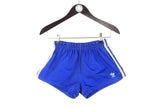 Vintage Adidas Shorts Small blue 80s made in Yugoslavia retro sport classic 3 stripes shorts cotton
