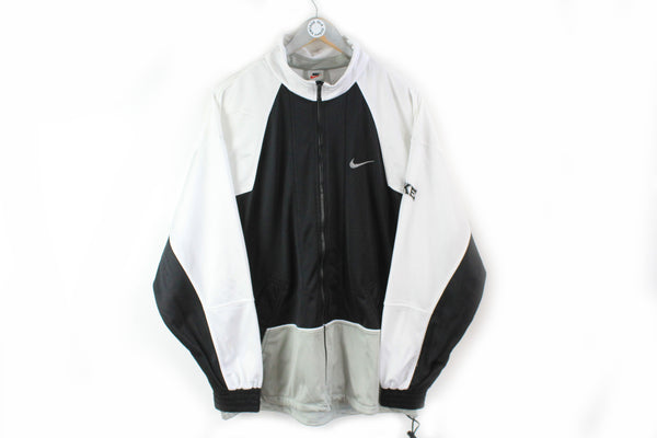 Vintage Nike Basketball Track Jacket XLarge black white 90s sport jacket