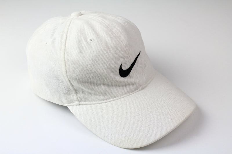 Vintage Nike Cap white big swoosh logo 90s sport hat