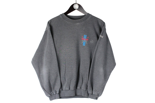 Vintage Adidas Sweatshirt Small size men's pullover sweat gray basic sport wear authentic athletic clothing long sleeve 90's 80's street style cotton