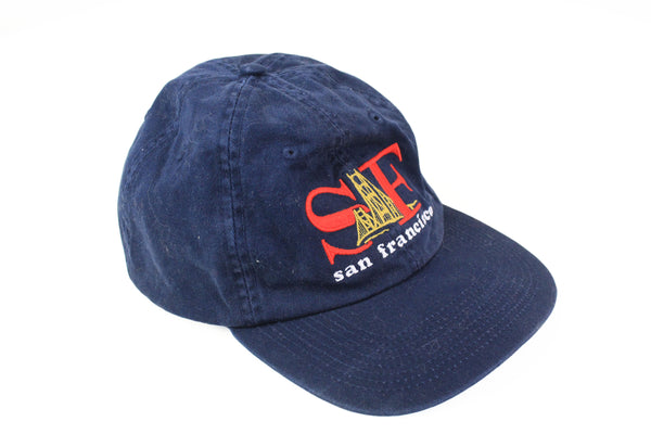 Vintage San Francisco Cap big logo navy blue 90's hat USA style