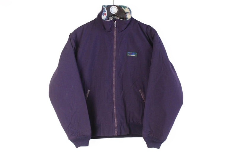 Vintage L.L. Bean Jacket Women’s Medium purple fleece 90s USA brand outdoor jacket
