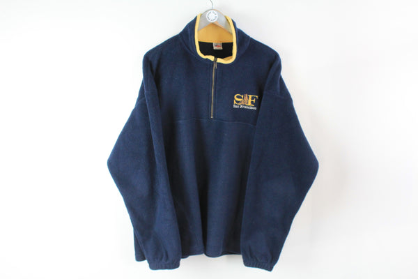 Vintage San Francisco Fleece Half Zip XLarge made in USA big logo 80s 90s sport sweater