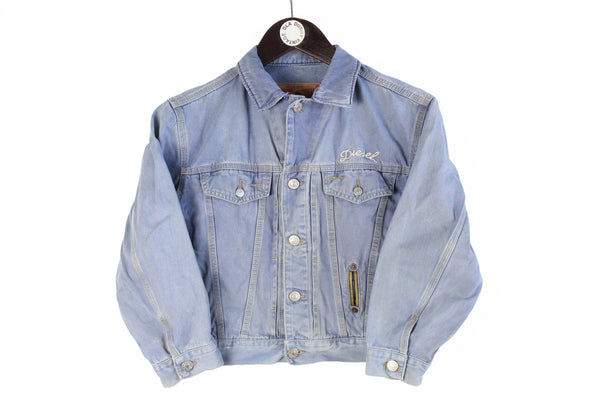Vintage Diesel Jacket Kids blue denim jean 90s coat retro boys size USA style