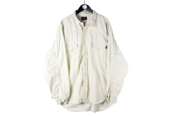 Vintage Edwin Shirt XXLarge beige 90s retro style oversize Japan brand shirt Corduroy