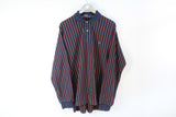 Vintage Polo by Ralph Lauren Rugby Shirt XLarge striped pattern navy blue 90s classic jumper
