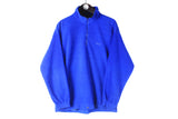 Vintage Fila Fleece 1/4 Zip Medium blue 90s retro sweater winter ski jumper