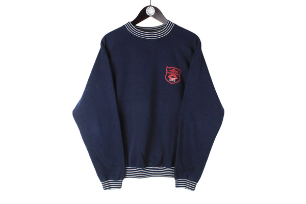 Vintage Levi's Sweatshirt Large size men's blue pullover front logo sweat athletic basic sport wear authentic clothing long sleeve 90's 80's street style cotton USA brand outfit