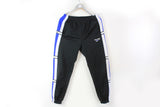 Vintage Reebok Track Pants Small black blue full pant logo 90s sport 