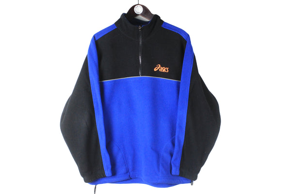 Vintage Asics Fleece 1/4 Zip Medium sweater 00s retro sport jumper