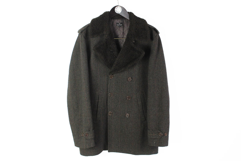 Paul Smith Coat Medium / Large peacoat brown plaid