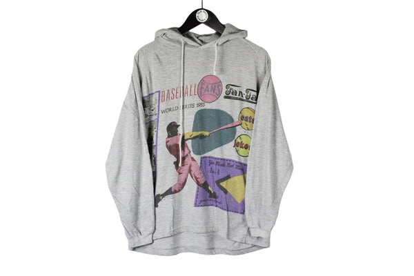 Vintage Baseball Hoodie Small 90's retro jumper