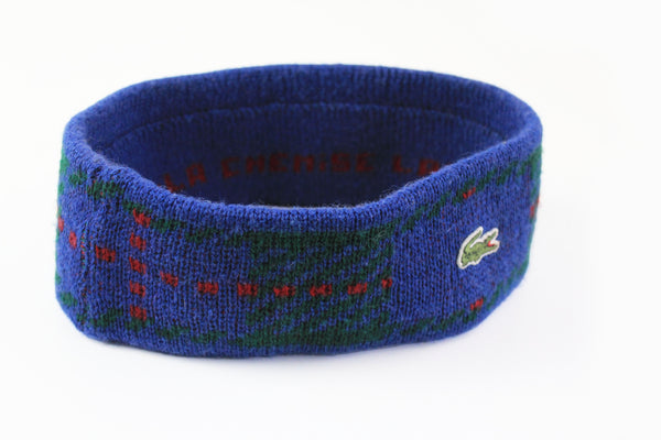 Vintage Lacoste Headband blue 90's sport Chemise wool blue hat