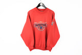 Vintage Naf Naf Sweatshirt Small red sport team 90s big logo embroidery logo