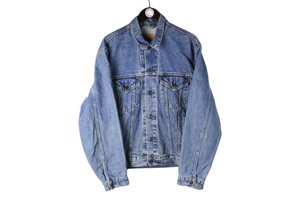 Vintage Levi's Jacket Large size men's oversize unisex 90's 80's style work wear outfit USA brand streetwear basic casual denim coat
