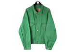 Vintage Diesel Denim Jacket XLarge size men's oversize unisex 90's 80's style green bright work wear outfit USA brand streetwear basic casual coat