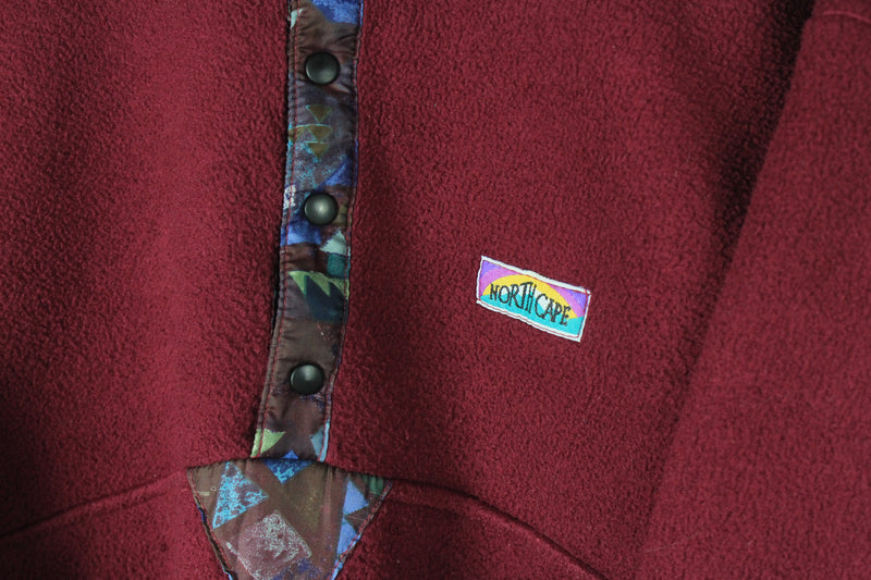 Vintage North Cape Fleece Snap Buttons Medium
