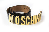 Vintage Moschino Belt black gold letters 90's retro style waist belt