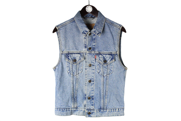 Vintage Levi’s Vest Women’s Medium size men's oversize sleeveless 90's 80's style blue work wear outfit USA brand streetwear basic casual coat