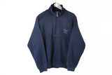 Vintage Adidas Sweatshirt Half Zip Small navy blue small logo 90s retro style jumper