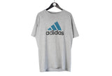Vintage Adidas T-Shirt Large gray basic cotton 90s top big logo shirt